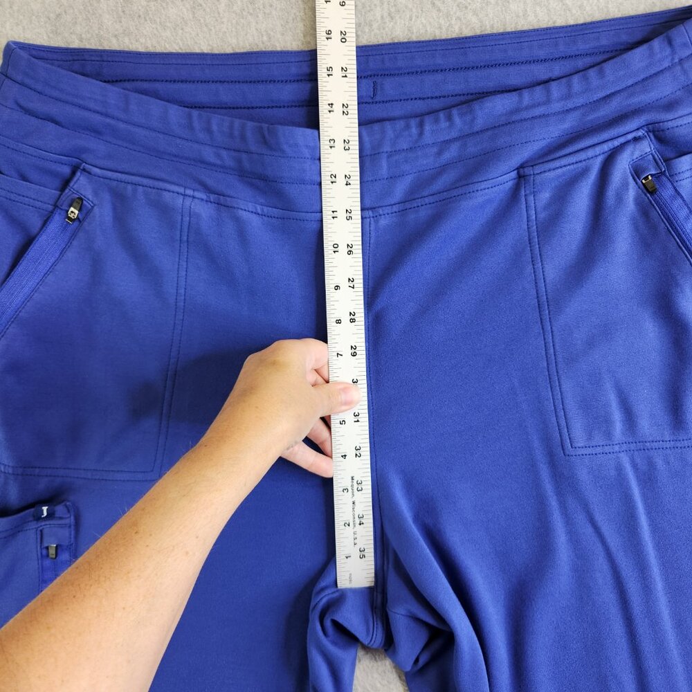 Jaanuu Scrub Pants Womens 2X Blue 10 Pocket Jogger Cargo Jersey Knit Drawstring - Picture 9 of 15